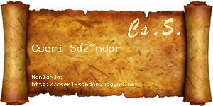 Cseri Sándor névjegykártya
