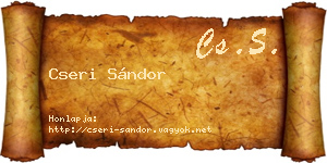 Cseri Sándor névjegykártya