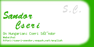 sandor cseri business card